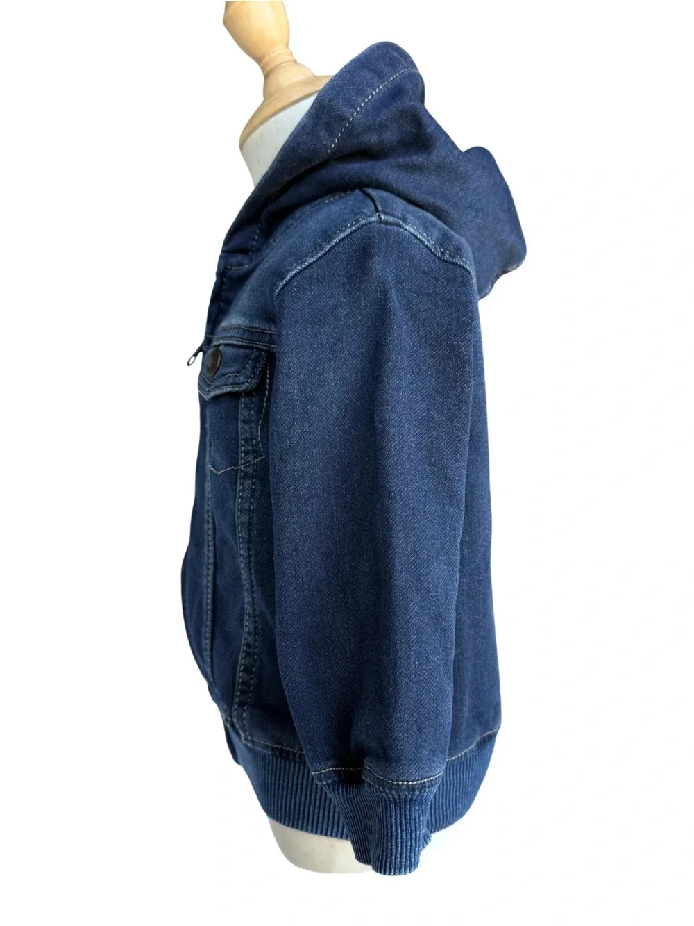 Levi’s Toddler Denim Knit Hooded Jacket 18M Zip Up Jean Hoodie Blue